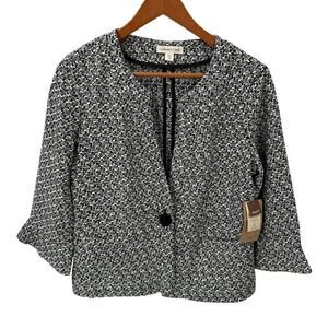 COLDWATER CREEK NWT Classic Boucle Jacket in Black & White // 10
